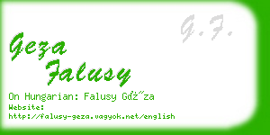 geza falusy business card